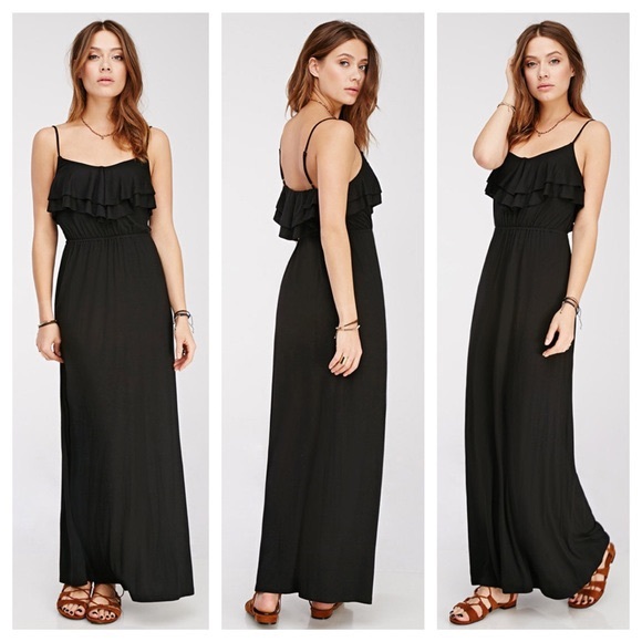 Forever 21 Dresses & Skirts - Black Tiered Maxi Dress